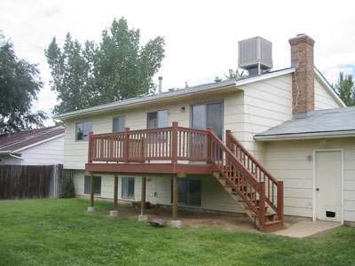 Deck in back yard at 903 Bass Circle, Lafayette, CO