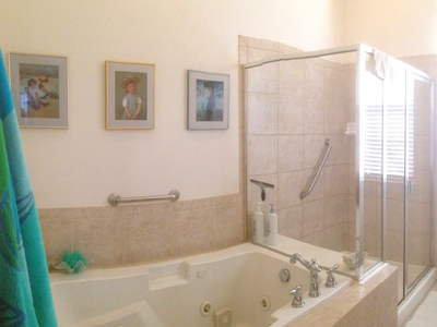 Master Bath with jetted tub and double shower.